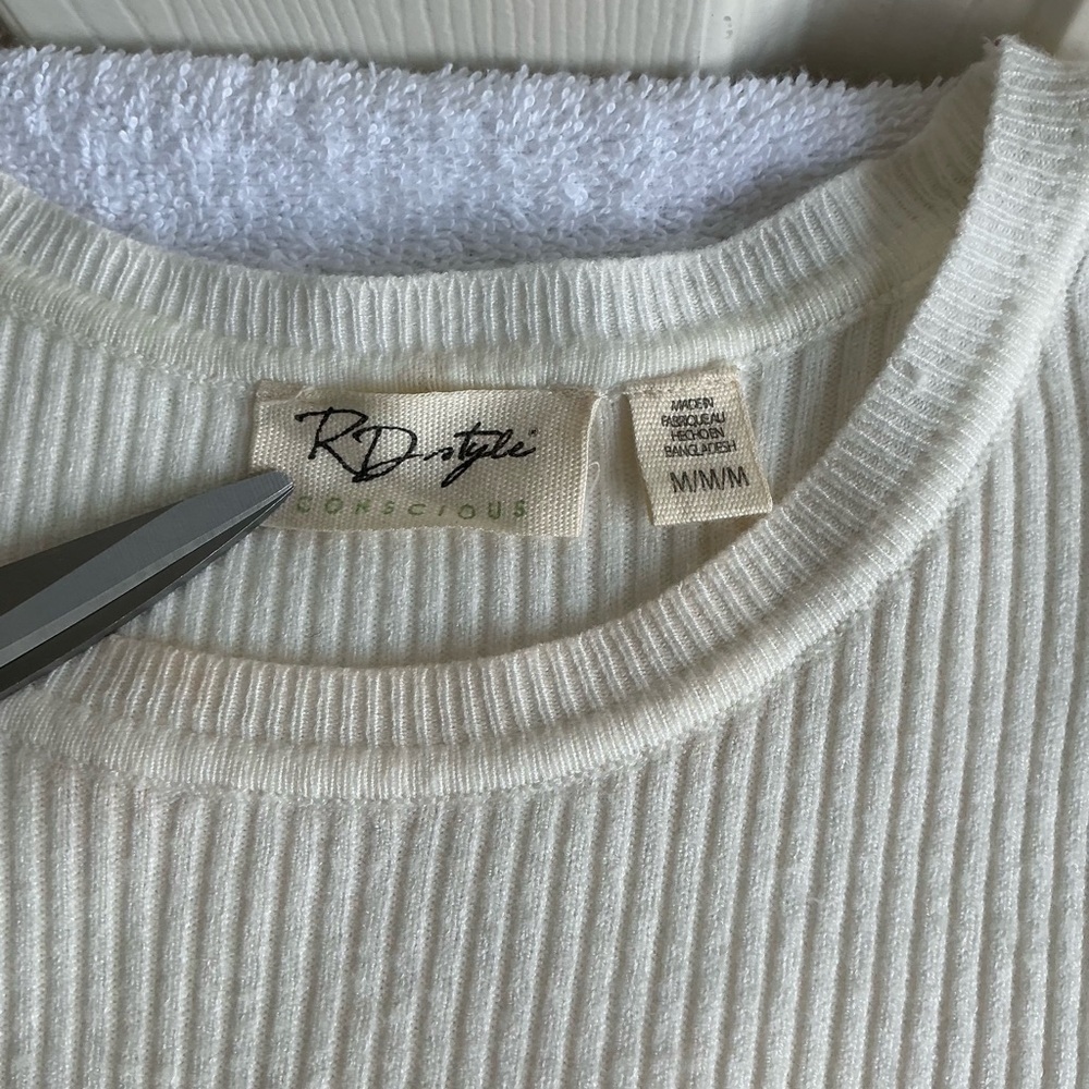 RD Style Cream Ribbed Knit Top - Picture 8 of 11